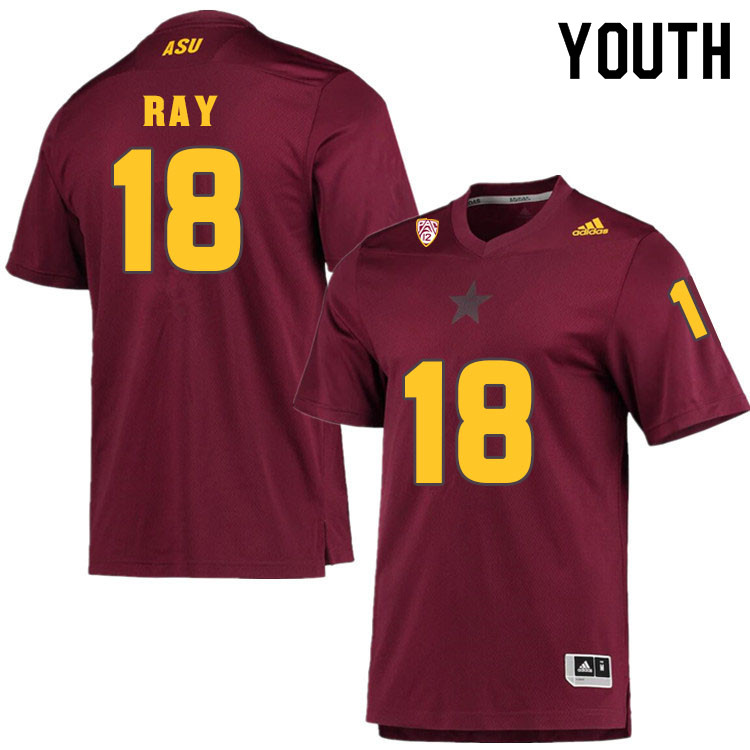 Youth #18 Jake RayArizona State Sun Devils College Football Jerseys Sale-Maroon